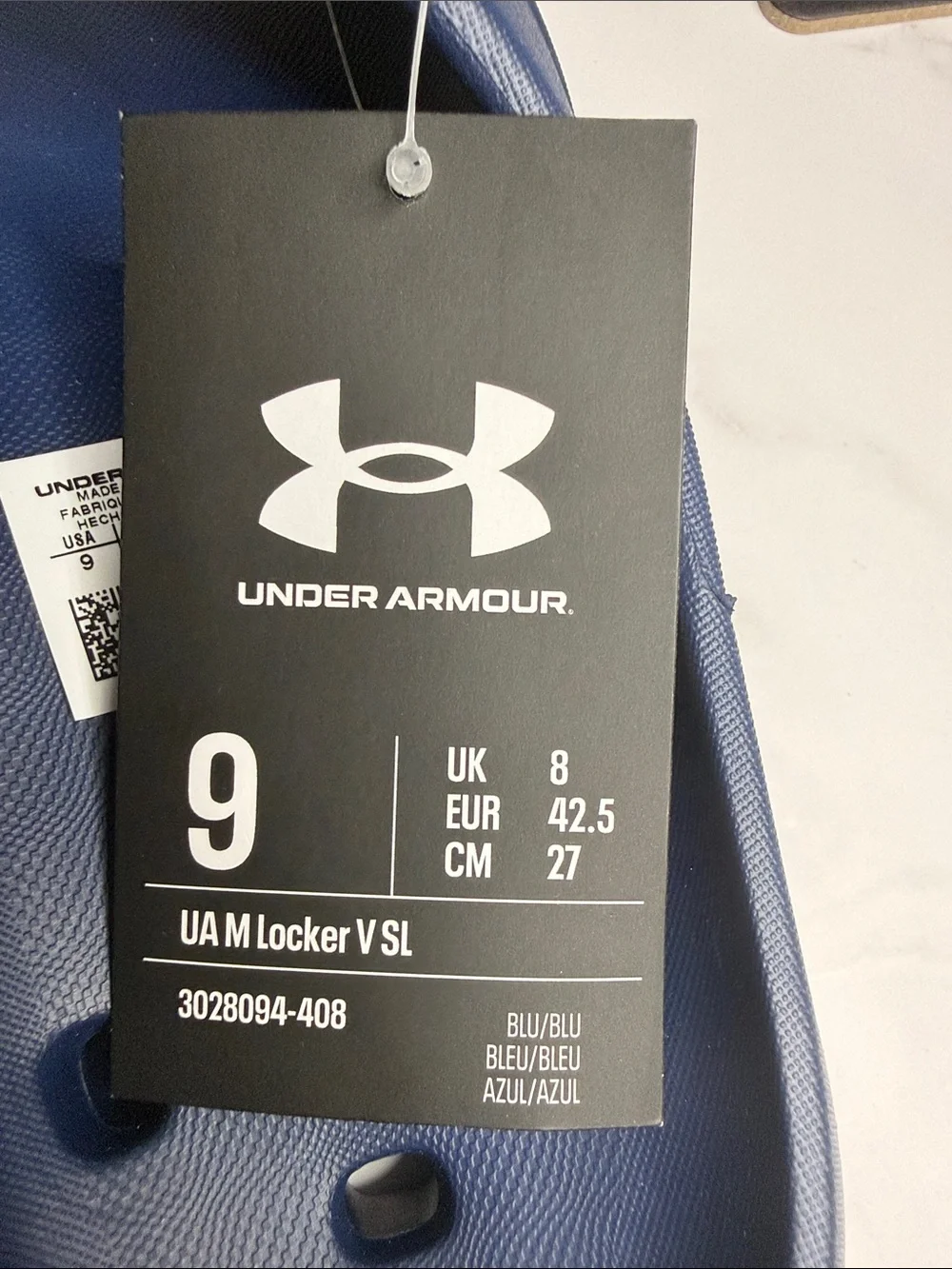 NWT Under Armour UA Locker V SL Slides Men’s Size 9 Academy Blue Shower Sandals